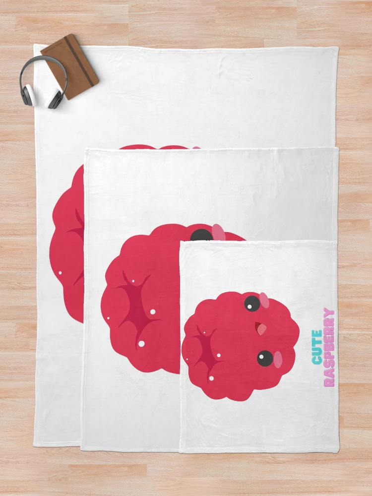 Thumbnail 5 of 6, Throw Blanket, Cute And Beautiful Raspberry Fruit designed and sold by Riverside-Moon.