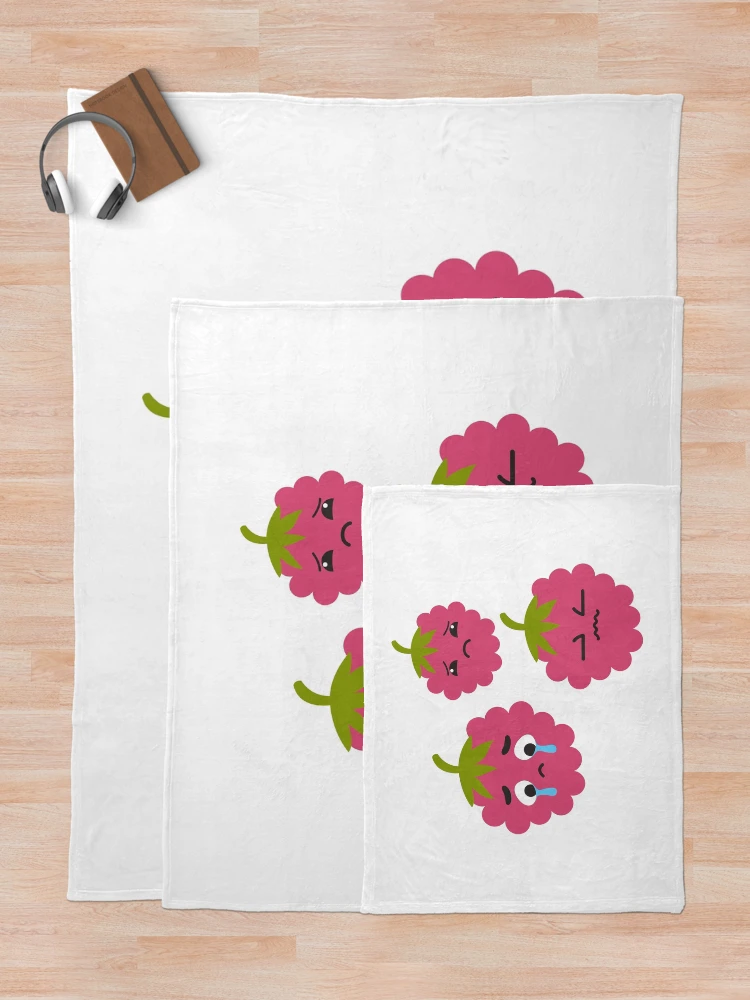 Thumbnail 5 of 6, Throw Blanket, Cute And Beautiful Raspberry Fruit designed and sold by Riverside-Moon.