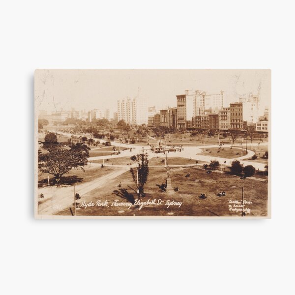 Item preview, Vintage Postcard of Hyde Park, Showing Elizabeth St Sydney Australia designed and sold by Celsus-Archive.