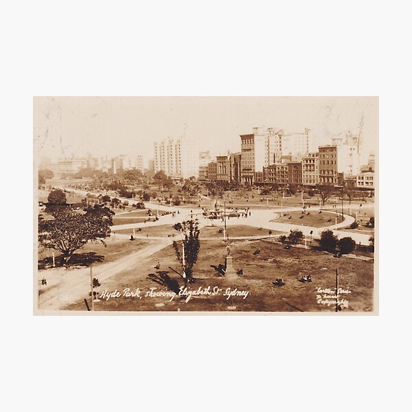 Item preview, Vintage Postcard of Hyde Park, Showing Elizabeth St Sydney Australia designed and sold by Celsus-Archive.