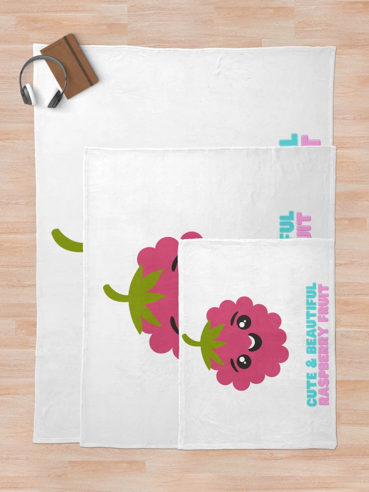 Thumbnail 5 of 6, Throw Blanket, Cute And Beautiful Raspberry Fruit designed and sold by Riverside-Moon.