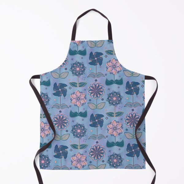 Item preview, Retro Flowers in Vintage Antique Folk Art Tones Blue Green Red Purple designed and sold by katrinaroman.