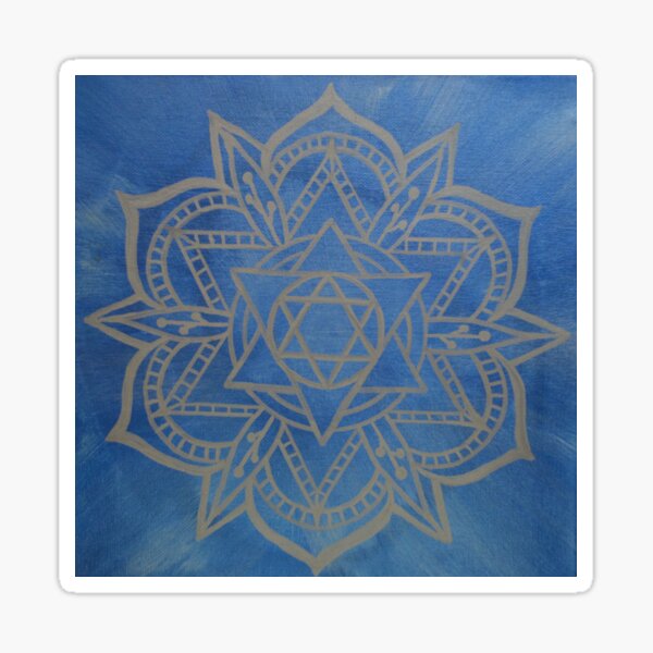 EXPANDED POTENTIAL MANDALA~SACRED GEOMETRY FOR THE SOUL ~BLUE Sticker