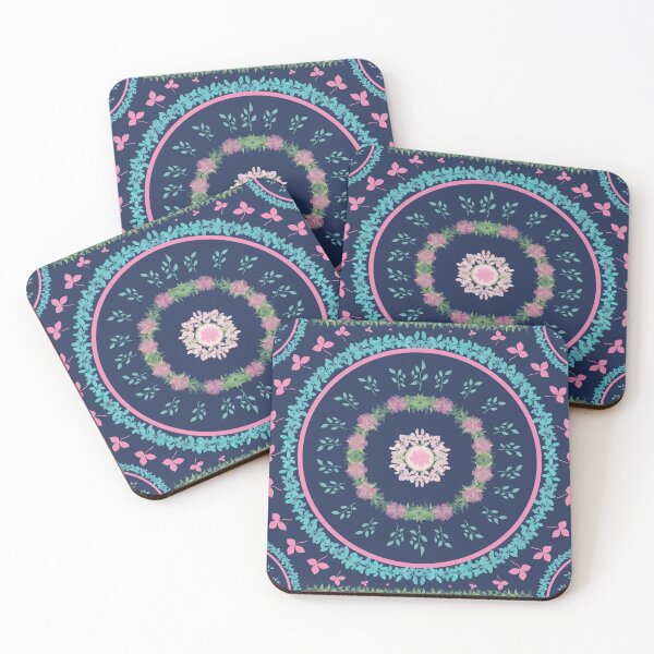 Item preview, Florido mandala azul oscuro boho designed and sold by Dinablal.