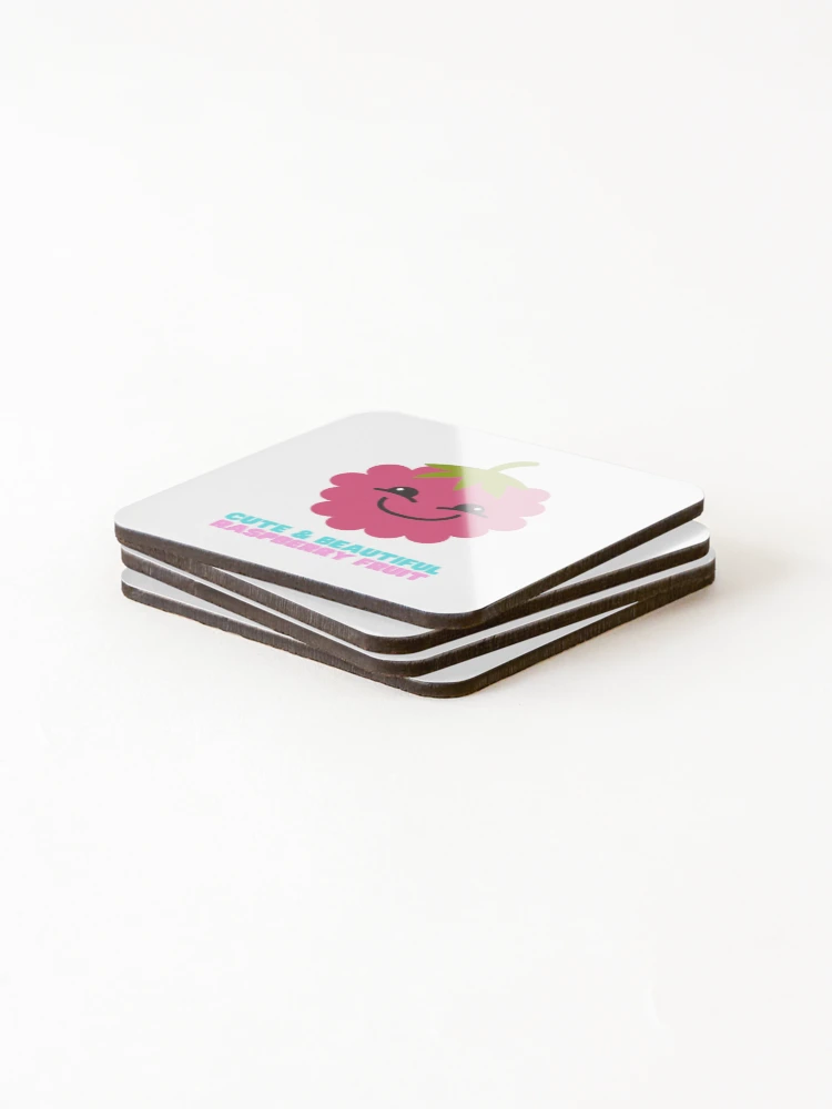 Thumbnail 4 of 5, Coasters (Set of 4), Cute And Beautiful Raspberry Fruit designed and sold by Riverside-Moon.