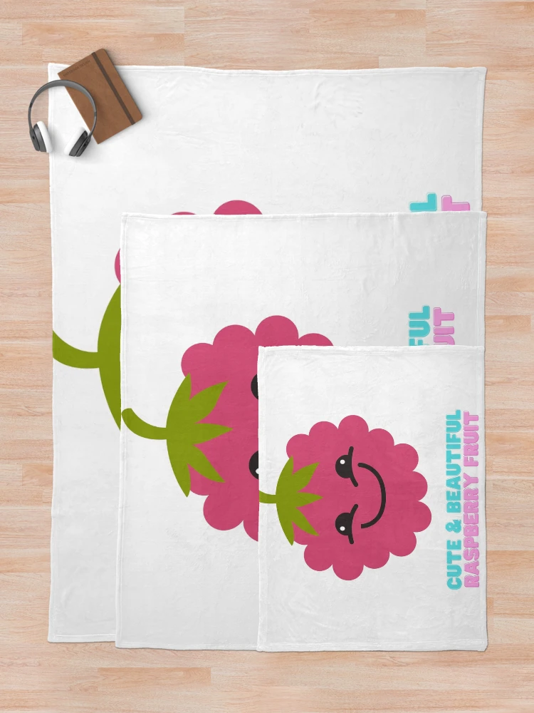 Thumbnail 5 of 6, Throw Blanket, Cute And Beautiful Raspberry Fruit designed and sold by Riverside-Moon.