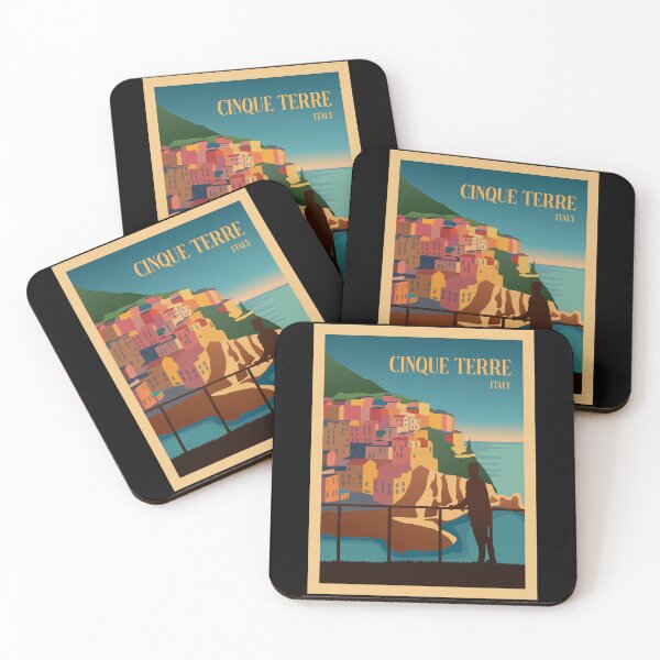 Item preview, Cinque Terre - Minimalist Travel Style - Vintage Travel Art designed and sold by PopCultArcade.
