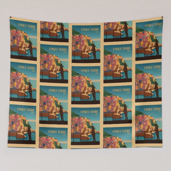 Item preview, Cinque Terre - Minimalist Travel Style - Vintage Travel Art designed and sold by PopCultArcade.