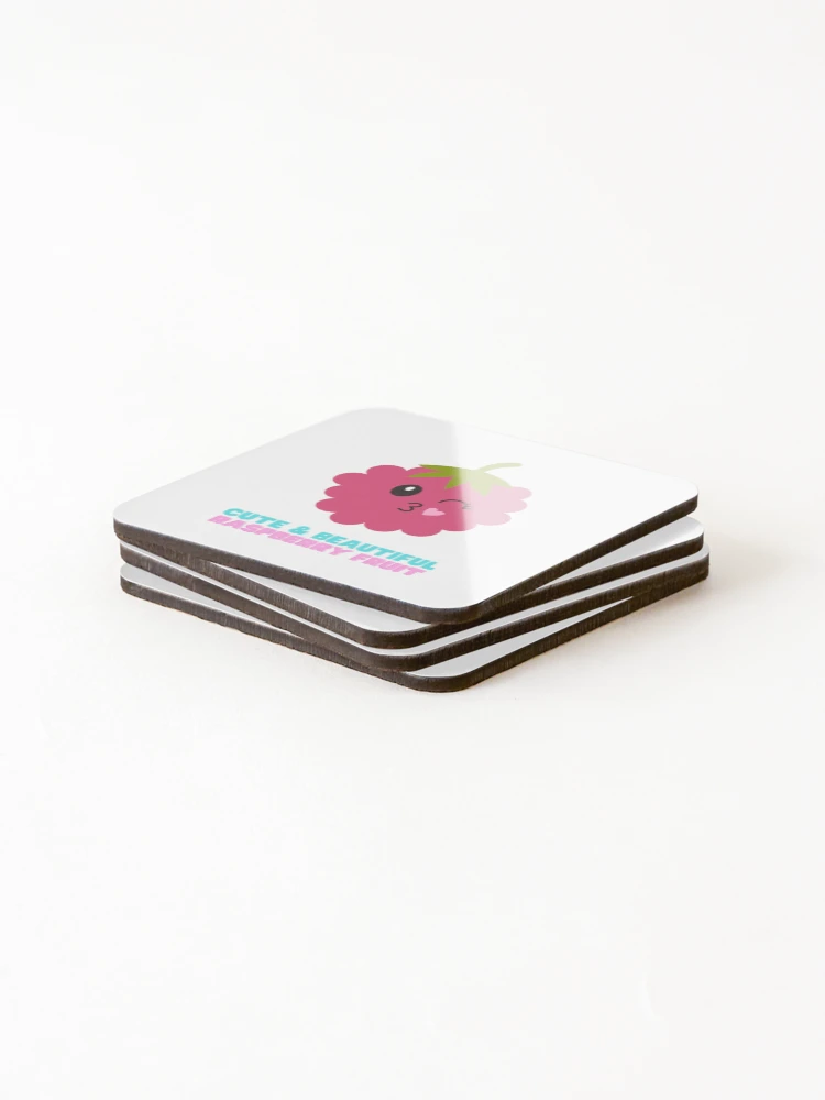 Thumbnail 4 of 5, Coasters (Set of 4), Cute And Beautiful Raspberry Fruit designed and sold by Riverside-Moon.