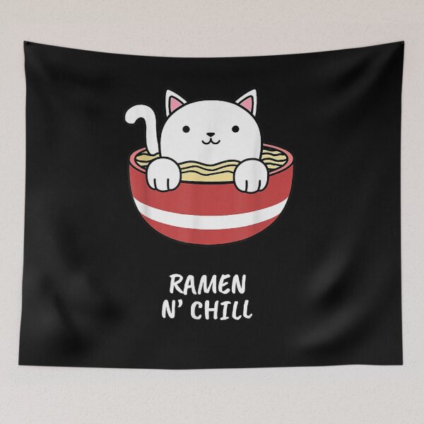 Item preview, Kawaii Japanese Anime Cat Ramen N'chill designed and sold by dolsy-store.