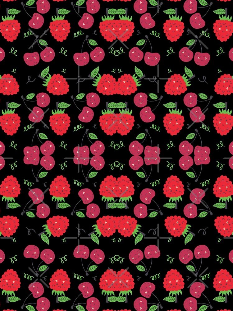 Thumbnail 5 of 5, A-Line Dress, Raspberry Fruit Pattern designed and sold by Riverside-Moon.