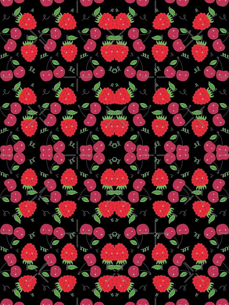 Thumbnail 3 of 3, Scarf, Raspberry Fruit Pattern designed and sold by Riverside-Moon.