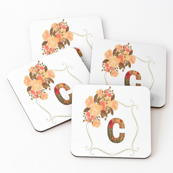 Artikelvorschau, Blumen Buchstabe C Design, Monogramm mit Blumen, erste Geschenke für Her- entworfen und verkauft von bartdesigner.