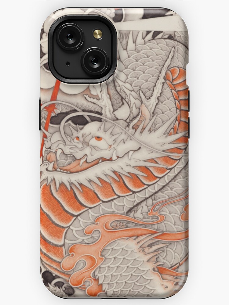 iPhone Case, Japanese tattoo typhoon dragon designed and sold by yakudo-kan