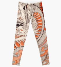 Japanese tattoo typhoon dragon Leggings