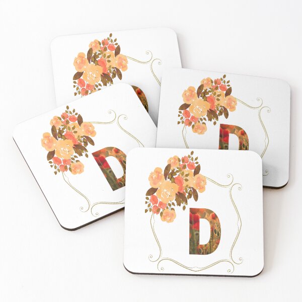 Artikelvorschau, Initial D Flowers Design, Monogramm mit Blumen, erste Geschenke für Her- entworfen und verkauft von bartdesigner.