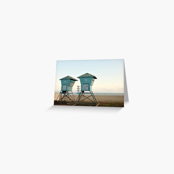 photo lifeguard beach santa barbara california Greeting Card
