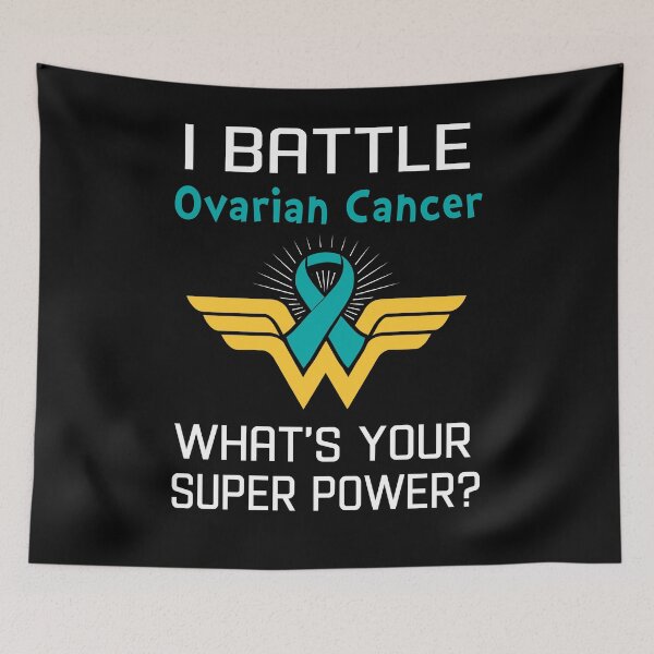 Item preview, I Battle Ovarian Cancer What's Your Super Power Support Ovarian Cancer Warrior Gifts  designed and sold by Sabfit.