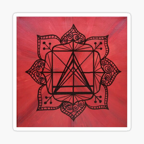 ROOT CHAKRA  MANDALA ~ SACRED GEOMETRY FOR THE SOUL ~ RED  Sticker