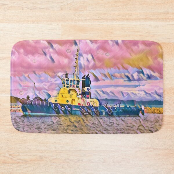 Item preview, Tug Boat in Port designed and sold by AccidentalRug.