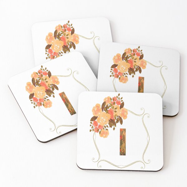 Artikelvorschau, Initial I Flowers Design, Monogramm mit Blumen, erste Geschenke für Her- entworfen und verkauft von bartdesigner.