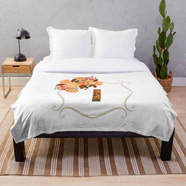 Aperçu de l'œuvre Conception initiale de fleurs I, monogramme avec fleurs, cadeaux initiaux pour elle- créée et vendue par bartdesigner.