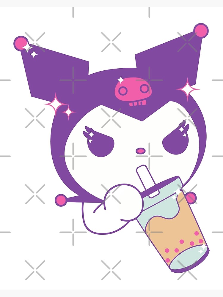 Download My Melody Kuromi Drinking Milk Wallpaper