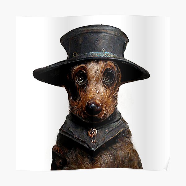 Dackel im Steampunk-Look Poster