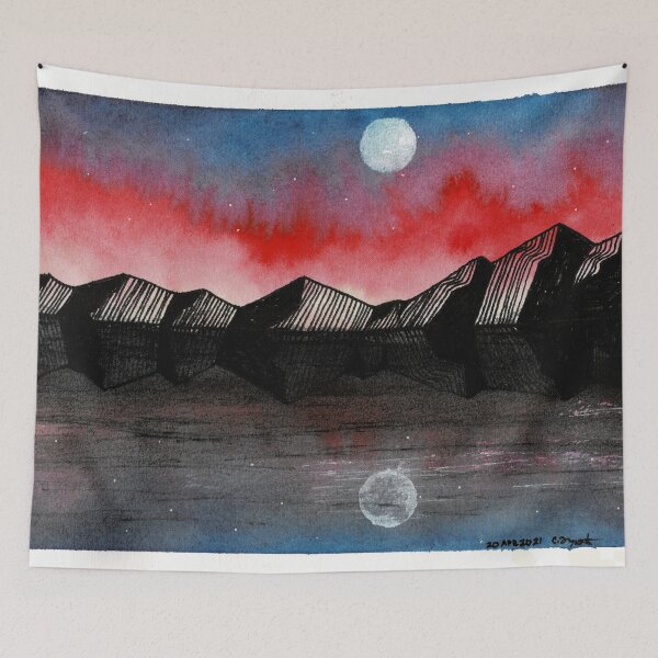 Aperçu de l'œuvre Montagnes de nuit créée et vendue par Crystal Fiquette.