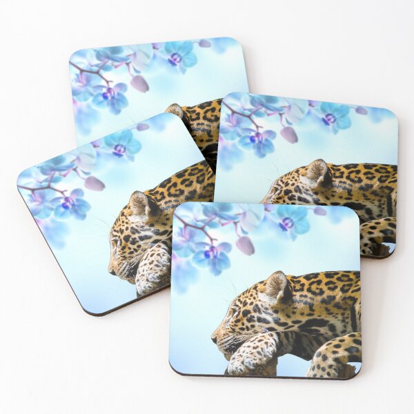 Item preview, Leopard Portrait with Floral Background designed and sold by Edenglow Prints & Peculiars.