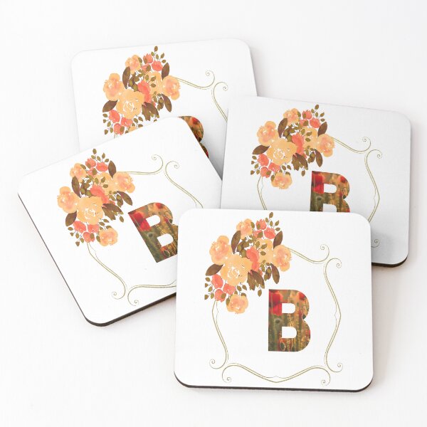 Artikelvorschau, Initial B Flowers Design, Monogramm mit Blumen, erste Geschenke für Her- entworfen und verkauft von bartdesigner.