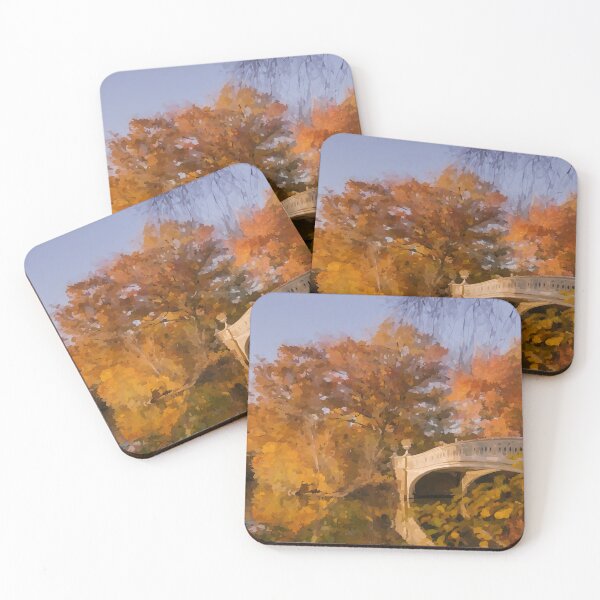 Item preview, Central Park Bridge in Fall - Watercolor Style designed and sold by WWWC2288.