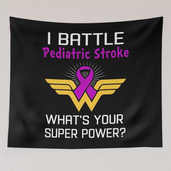 Item preview, I Battle Pediatric Stroke What's Your Super Power Support Pediatric Stroke Warrior Gifts  designed and sold by Sabfit.