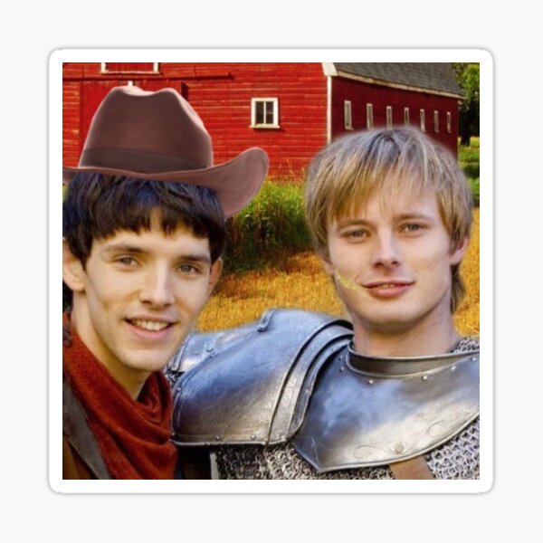 Merlin & Arthur at their farm Sticker