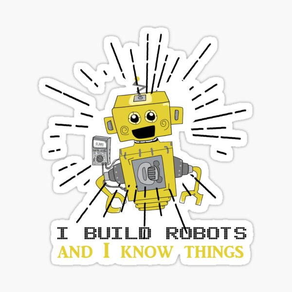 Build Robots Stickers Redbubble - robot decals help bot roblox