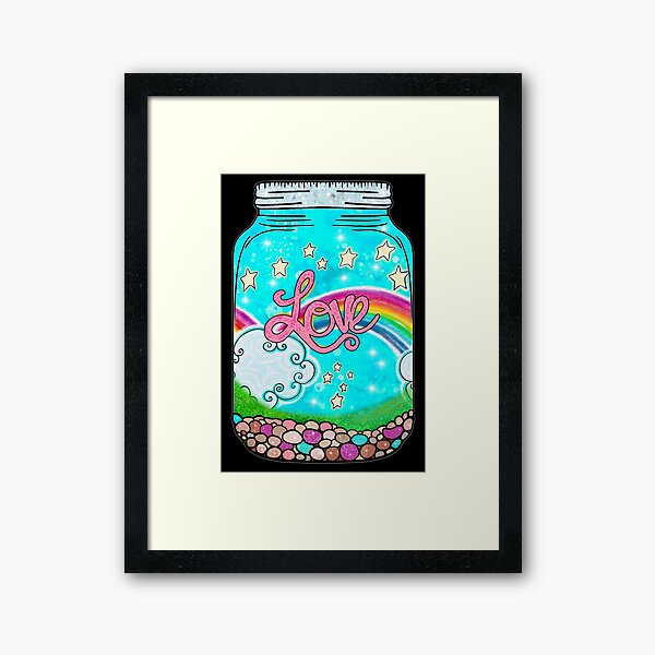 Love Terrarium Jar Framed Art Print