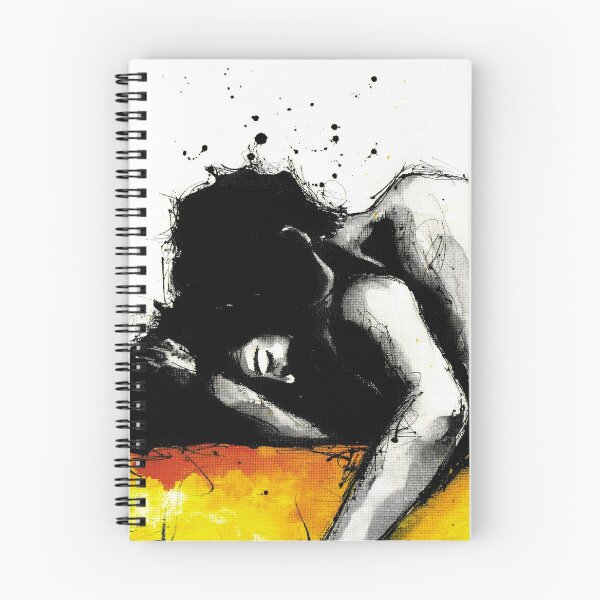 Item preview, Cute cuddling couple ink painting wall print designed and sold by siljaerg.