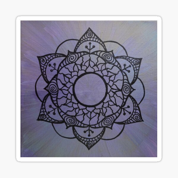 CROWN CHAKRA MANDALA ~ SACRED GEOMETRY FOR THE SOUL~ PURPLE Sticker