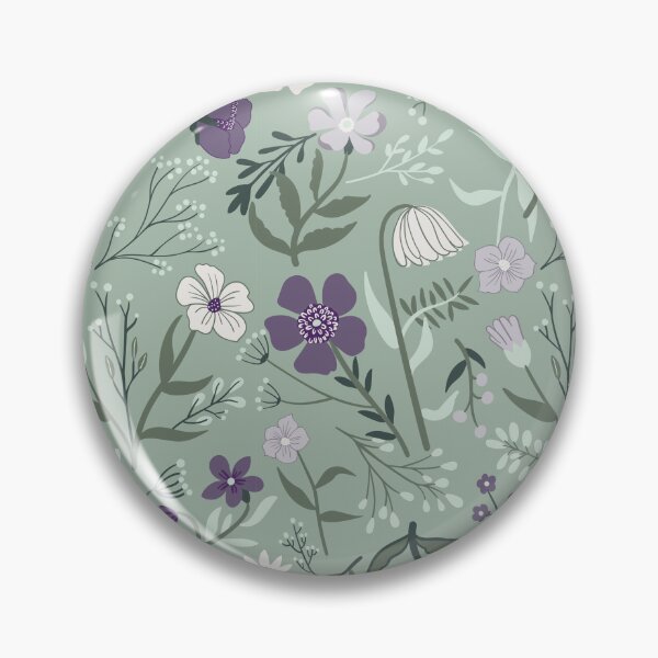 Item preview, Green & Purple Botanical Garden Floral Print designed and sold by StudioPosies.