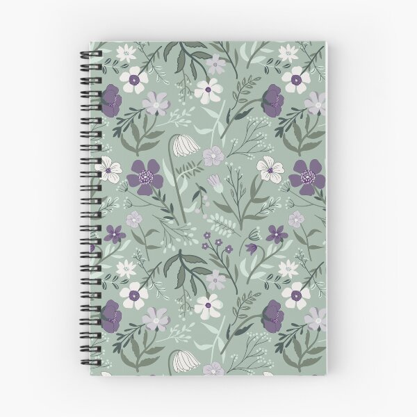 Item preview, Green & Purple Botanical Garden Floral Print designed and sold by StudioPosies.