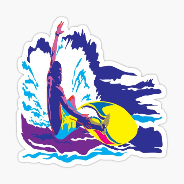 Ocean Life Surf Club Retro Surf Sticker Sticker For Sale By Adilgue