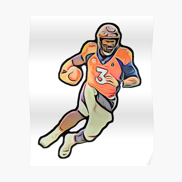 Russell Wilson Football Paper Poster Broncos 2 - Russell Wilson