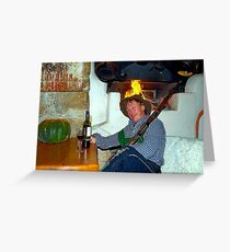 Drunk man with a rifle Greeting Card