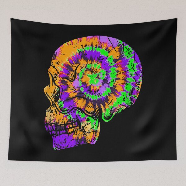 Item preview, Tie Dye Skull Festive Halloween Green Purple Orange  designed and sold by scirarmav.