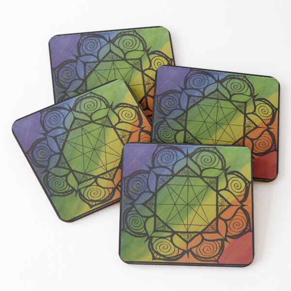 Item preview, HIGHEST POTENTIAL MANDALA ~ SACRED GEOMETRY FOR THE SOUL~ RAINBOW CHAKRA COLORS designed and sold by Ann Chatfield.