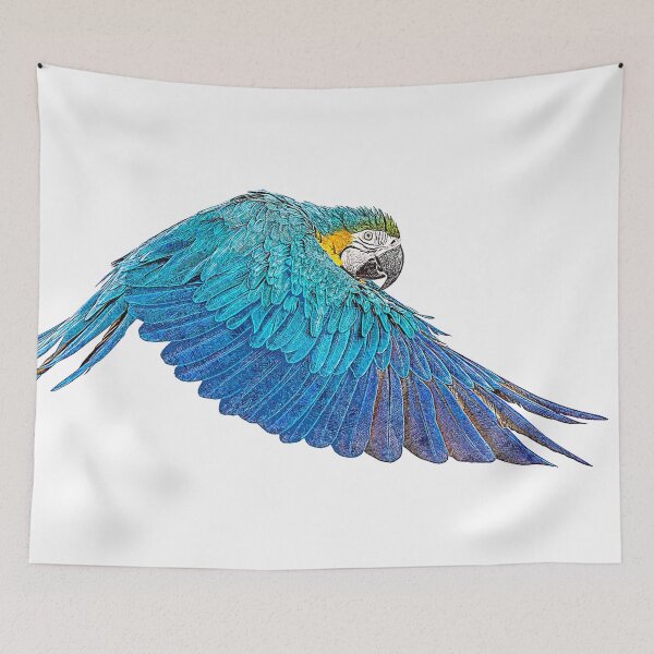 Item preview, Flapping Blue and Yellow Macaw - Custom Pet Portrait Art Studio designed and sold by Custom Pet Portrait Art Studio.