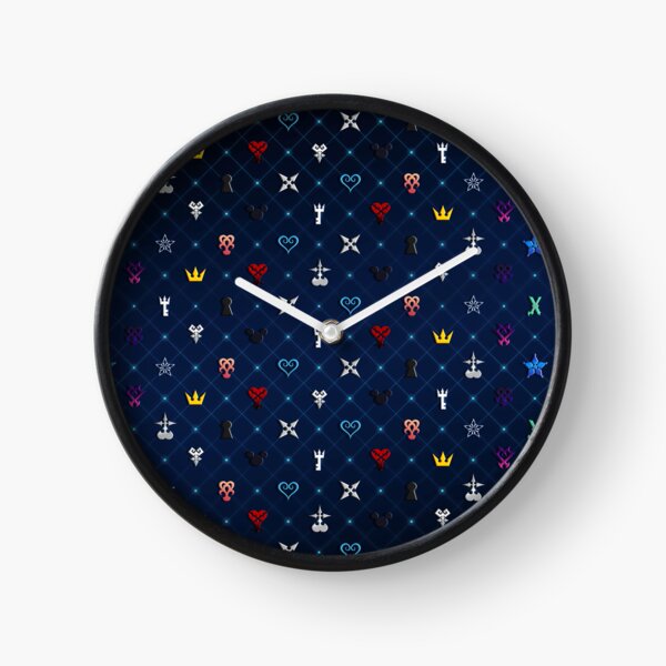 Kingdom Hearts Pattern Ver 2 Clock for Sale by MeMinch