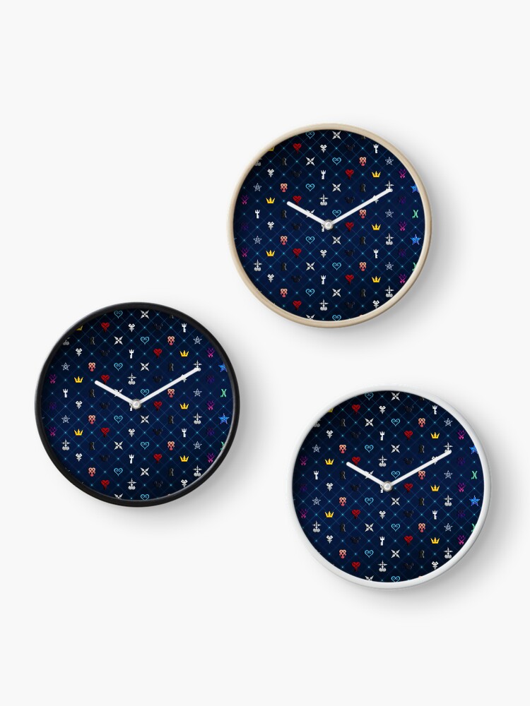 Kingdom Hearts Pattern Ver 2 Clock for Sale by MeMinch