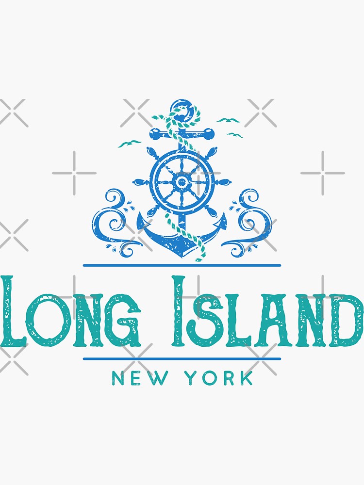 "Long Island New York Nautical Design" Sticker for Sale by
