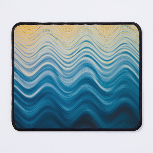 Item preview, Abstract or conceptual wavy pattern on water surface in blues and yellow designed and sold by Brian Scantlebury.